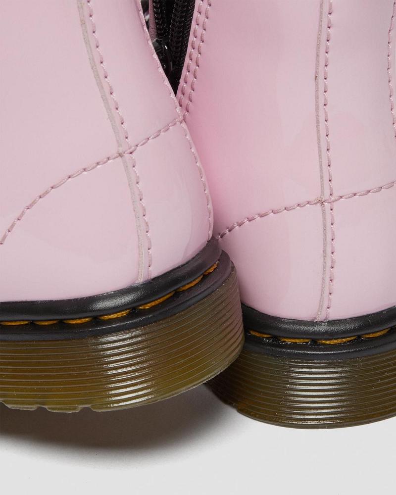 Pink Kids' Dr Martens Toddler 1460 Patent Leather Lace Up Boots | CA 701FDN